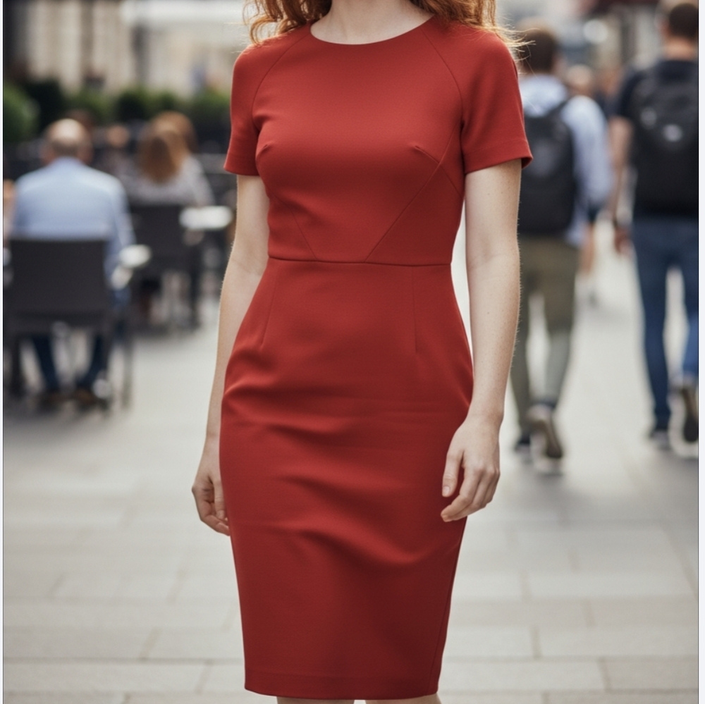 Topshop Dress Red retro pinup style wiggle dress size 6
